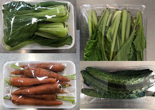蔬菜基地净菜保鲜膜包装机样品